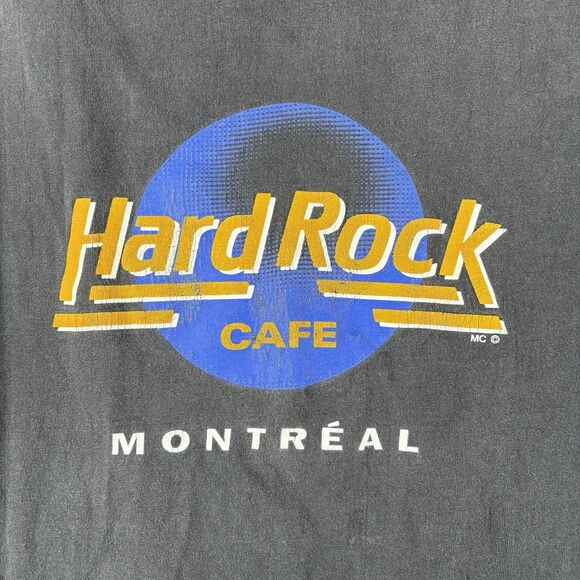 Vintage Hard Rock Cafe Montreal Single Stitch Black Graphic T-Shirt Mens Medium - Picture 3 of 6